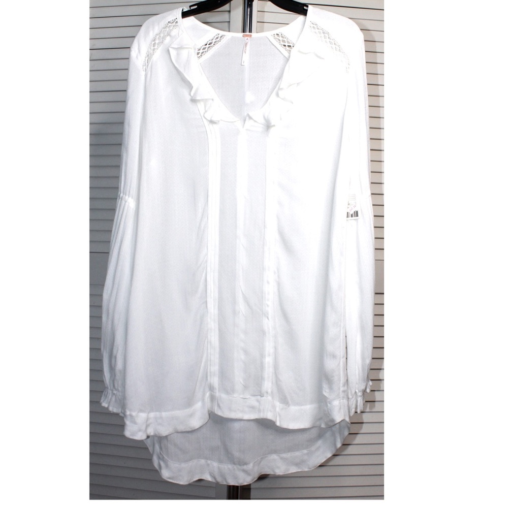 NWT Free People White Blouse with Long sleeves